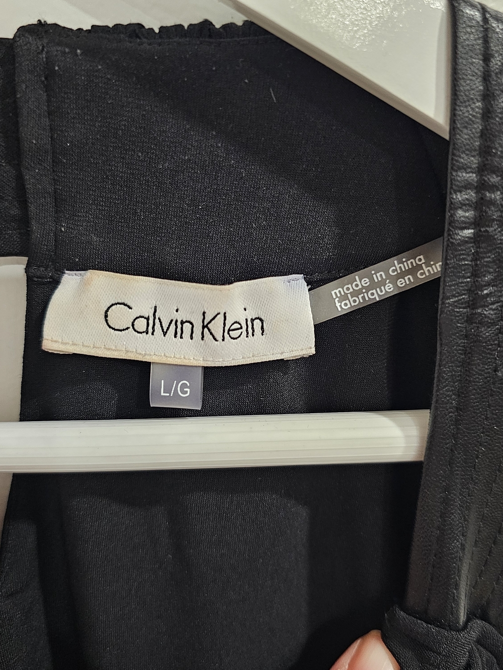 Calvin Klein Black White Colorblock Blouse HalterTop L Old Money Party Luxury - Picture 6 of 12